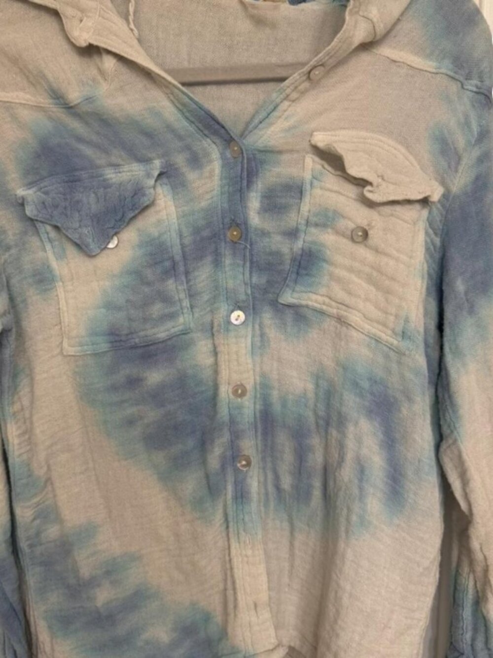 Jen's Pirate Booty tie-dye long sleeve button down/cover up